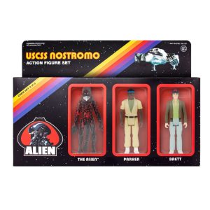 ALIEN ReACTION PACK 3 FIGURINES BRETT, PARKER & ALIEN SUPER7 10 CM