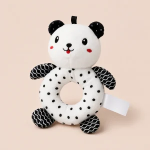 Anneau de Dentition en Peluche Noir et Blanc - Panda